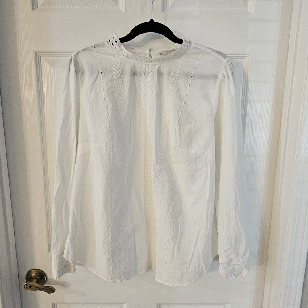 Beautiful White Loft Blouse